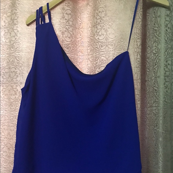Monteau One Sleeve Royal Blue Top Size Medium - Picture 5 of 6